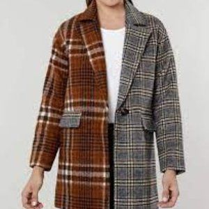Dolce Cabo Oversized Split Plaid Blazer